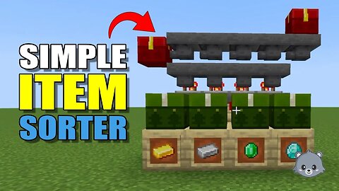 How to Build a SIMPLE Item Sorter for Stackable Items #minecraft