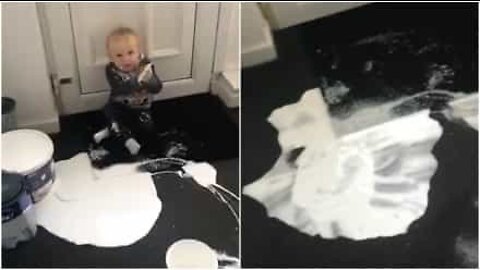 Baby ødelægger £1000 tæppe!