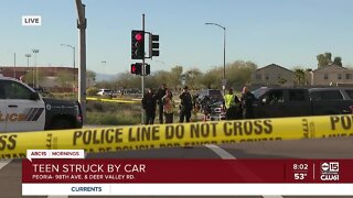 Teen hit by car in Peoria Thursday morning