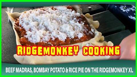 Ridgemonkey Cooking - Beef Madras, Bombay Potato & Rice Pie on an Alcohol Stove
