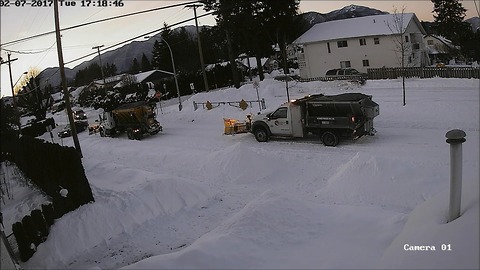 Security cam captures crazy 'Snowmageddon' events in BC town