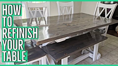 Dining Table Makeover | Anna White Farmhouse Table Refinishing