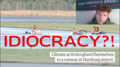 Climate FREAKS Cement Themselves to Runway