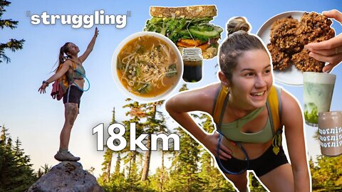 The Most Difficult Hike of my Life - what I eat in a day + food prep