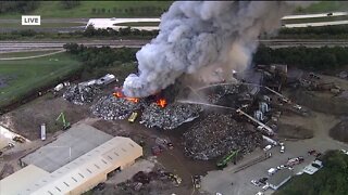 Crews battle large fire at scrap metal yard near Port Manatee