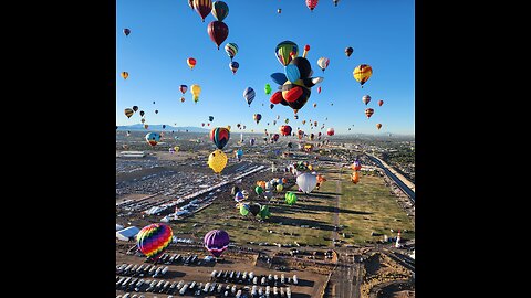 Amazing Albuquerque Balloon fiesta time lapse flight