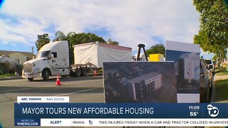 San Diego mayor tours new affordable housing units