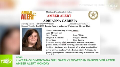 11-year-old Montana girl safely located in Vancouver after Amber Alert Monday