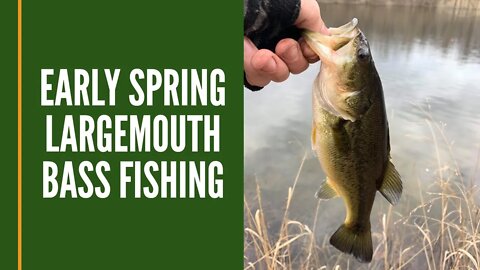 Early Spring Largemouth Bass Fishing / Pond Fishing For Largemouth Bass / Mid Michigan Bass Fishing