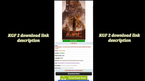 KGF chapter 2 kaise download Karen/ how to download KGF chapter 2 / full movie Hindi / south movie