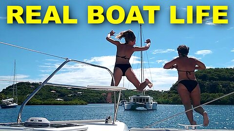 REAL BOAT LIFE! Dragging CATAMARANS, Hot Yoga & Boat PROJECTS [Ep. 32]