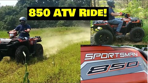 Polaris Sportsman 850 Premium first trail riding video! Southern Illinois farm trail ride #1