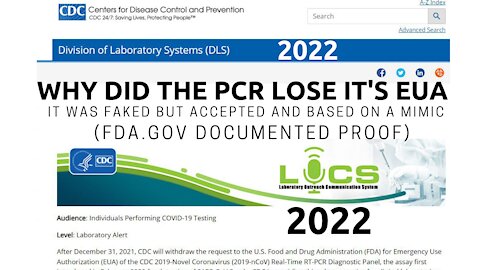 Why did the PCR test lose it's EUA for 2022?