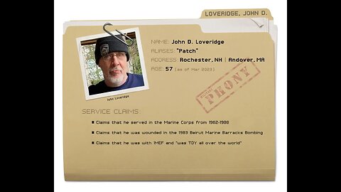 John Loveridge Phony Marine, Phony Beirut Bombing Survivor