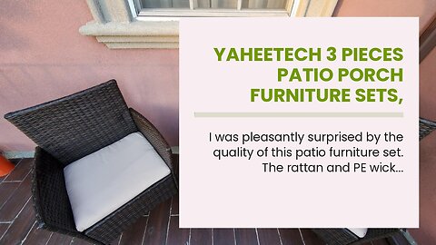 Yaheetech 3 Pieces Patio Porch Furniture Sets, Rattan Patio Chair & Table Set PE Wicker Bistro...