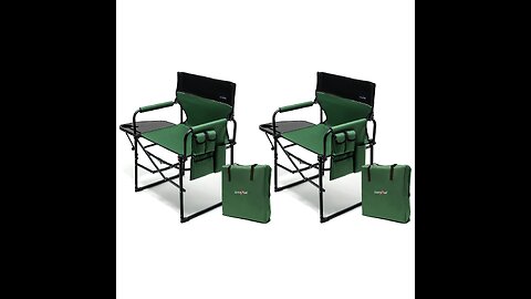 Sunnyfeel Camping Directors Chair, Heavy Duty,Oversized Portable Folding Chair with Side Table,...