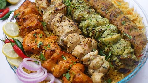 Perfect Dinner Recipe,BBQ Platter,Party Platter,Chicken tikka,Malai Boti,seekh kabab Recipe BY MEO G