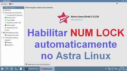 Como Habilitar a tecla Num Lock automaticamente no Astra Linux
