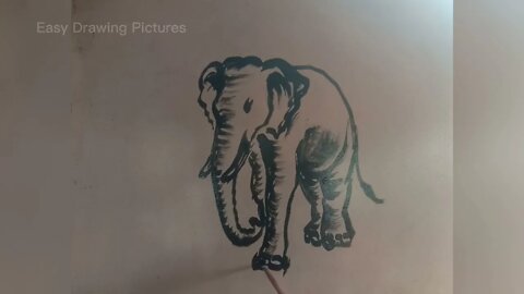 Easy Drawing Pictures: Easy drawing elephant - Easy Drawing Tricks For Beginners