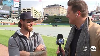 Eric Haase talks one-on-one with Brad Galli following Tigers Opening Day win