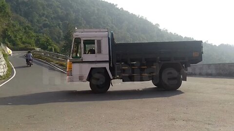 Online Anand Heavy Load Lorry Turning Risk Drive Hairpin Bend Kollimalai Hills Road