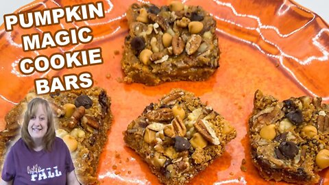 PUMPKIN MAGIC COOKIE BARS | It's Fall Y'all Dessert BARS Recipe