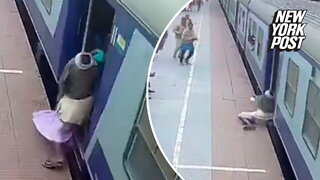 Hero saves passenger from being pulled under the train