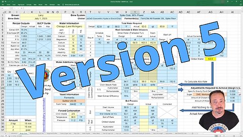 Brewing Spreadsheet Version 5: Overview, Deep Dive, & Recipe Design Example