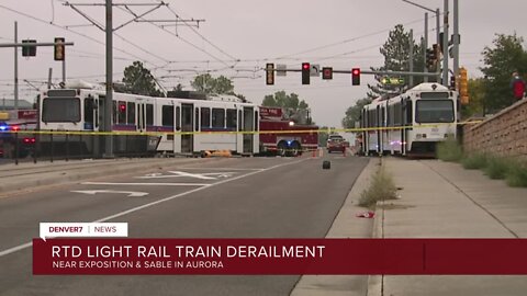 3 injured after RTD light rail train derails in Aurora