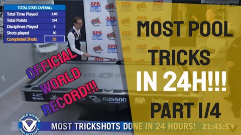 24H WORLD POOL TRICKSHOTS RECORD - PART 1/4