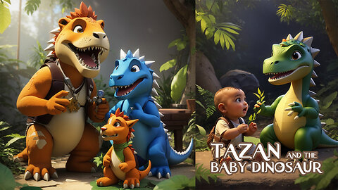 Tazan and the Baby Dinosaur cartoon Story for kids. Best Bedtime Stories in 2023