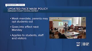 Hernando County School Board implements mask mandate in schools with opt-out option for parents