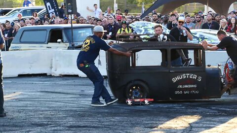 RATROD Tire Destruction at the HOONIGAN Burnout and Drift Contest - SEMA 2019