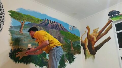Time Lapse Wall Mural | Elephants | Serval | Caracal | Leopard ~ Part 4