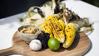 Charred sweetcorn with smoked chilli butter