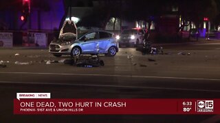 One dead, two hurt in crash