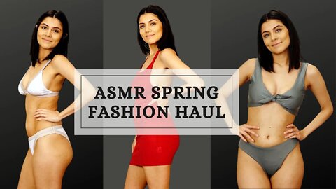 ASMR 💕 Gorgeous Spring Fashion Haul with Modeling, Whispers & Intense 3Dio Fabric Sounds!