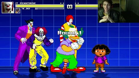 Clown Characters (The Joker, Pennywise, And Ronald McDonald) VS Dora The Explorer In An Epic Battle
