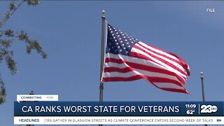 CA ranks the worst state for Veterans
