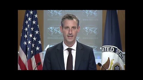 Ned Price leads the Department Press Briefing, at the Department of State, on March 16, 2022