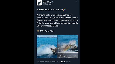 The Navy Tweeted "Somewhere over the rainbow " then this happened at Rainbow bridge...🤔