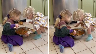 Loving Siblings Share Tasty Treat Together