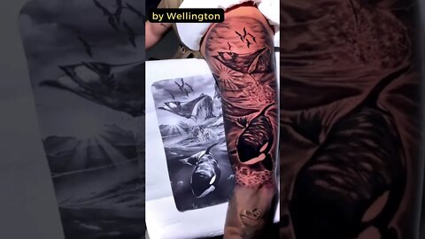 Stunning Tattoo by Wellington #shorts #tattoos #inked #youtubeshorts