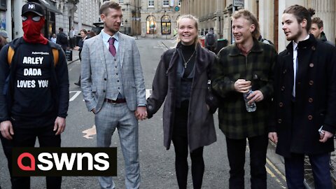 Four people accused of pulling down statue of slave trader Edward Colston go on trial in Bristol