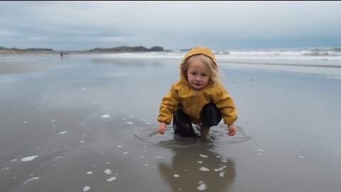 Delilah Plays In Tide Pool