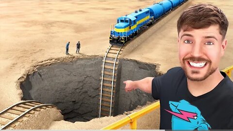 Mr Beast | Train Vs Giant Pit | Mr Beast Videos