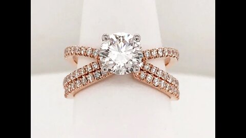 Gorgeous custom 14k rose gold lab-grown diamond bridal set