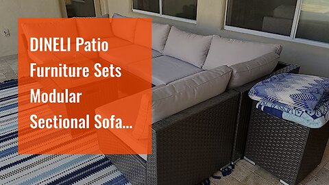DINELI Patio Furniture Sets Modular Sectional Sofa Outdoor Wicker Patio Furniture Sets (Black-S...