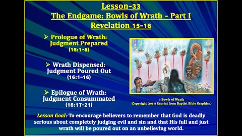 Revelation Lesson-33: The Endgame: Bowls of Wrath - Part I