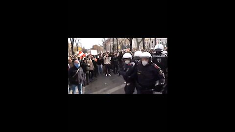 Anti Covid Law Protestor Jump-Kicks Police at Netherland Riots